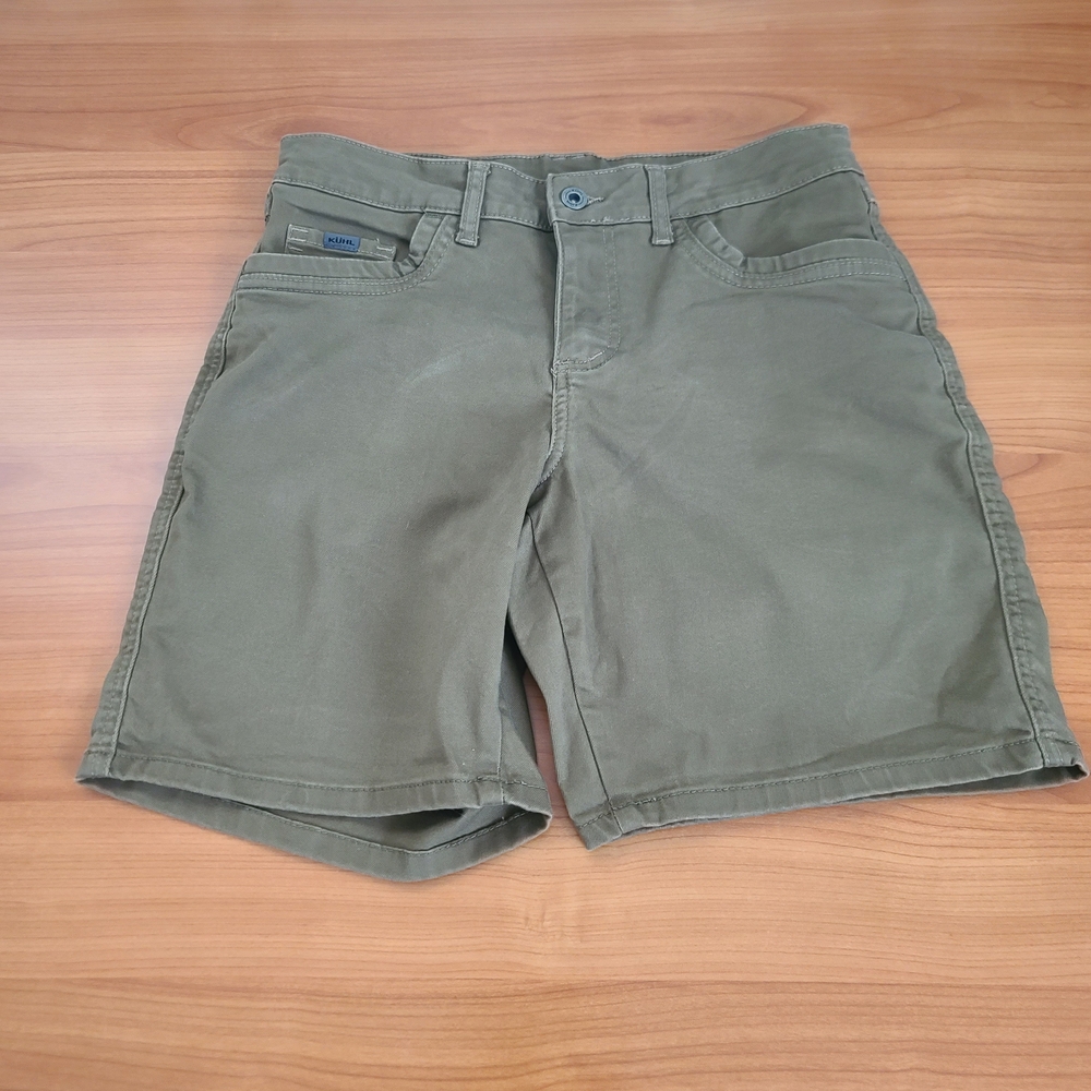 Kuhl Shorts Womens 8 Gray Chino Cotton Outdoor Hiking Climbing Sz 8‎ Olive Green